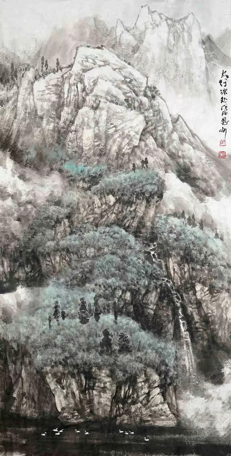 师恩钊携作品参加"江山颂——2018中国山水画研究院作品展",并参加