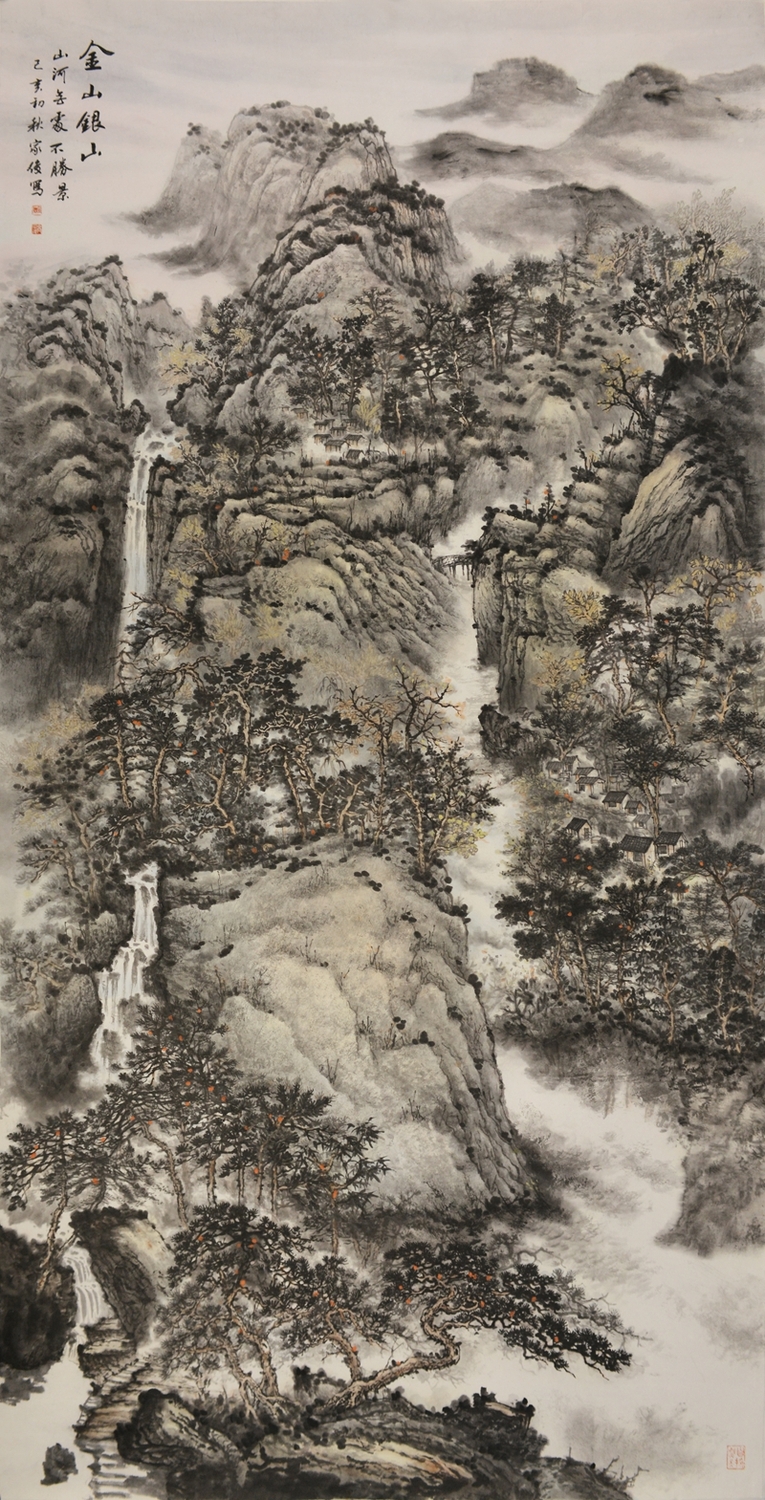 高家俊巨幅山水作品亮相江山颂2019